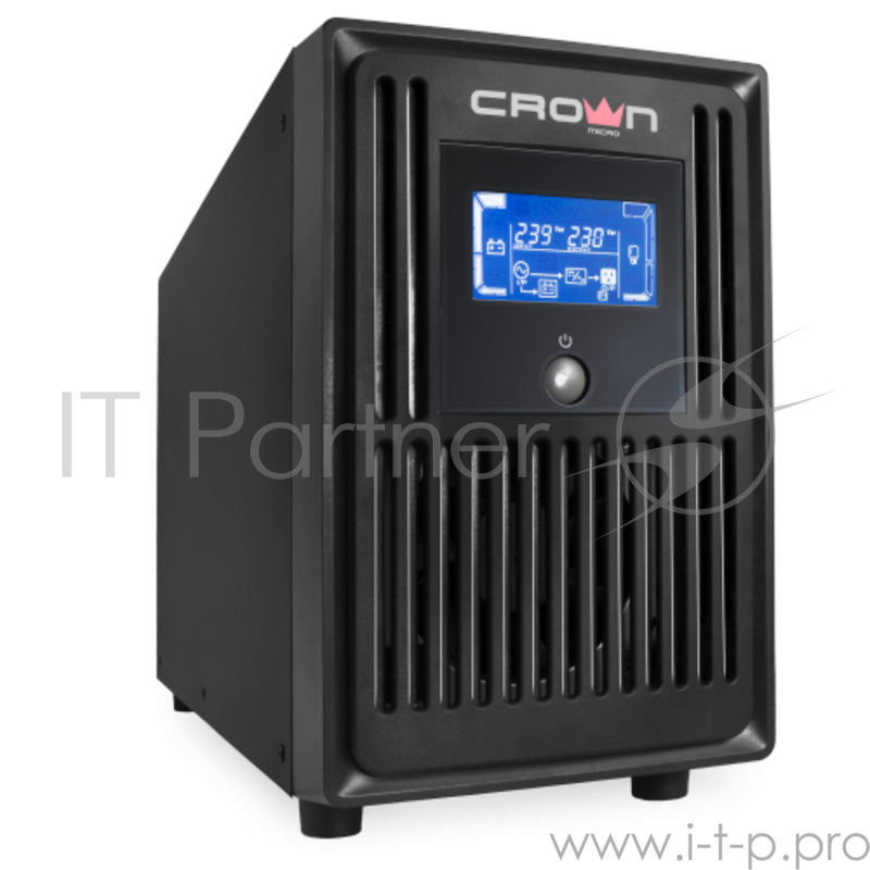 Инвертор CROWN MARVEL 1K 1000VA/700W, корпус металл, (БЕЗ АКБ), выходные розетки 4*EURO, трансформатор AVR 140-300V, порт USB, порт RS-232, съёмный кабель 1.2 м, порт RJ-11/45, LCD-дисплей, защита: батареи от критического разряда, от перегрузки (авто