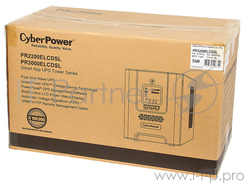 Источник бесперебойного питания CyberPower PR2200ELCDSL 2200VA/1980W USB/RJ11/45 (9 IEC)