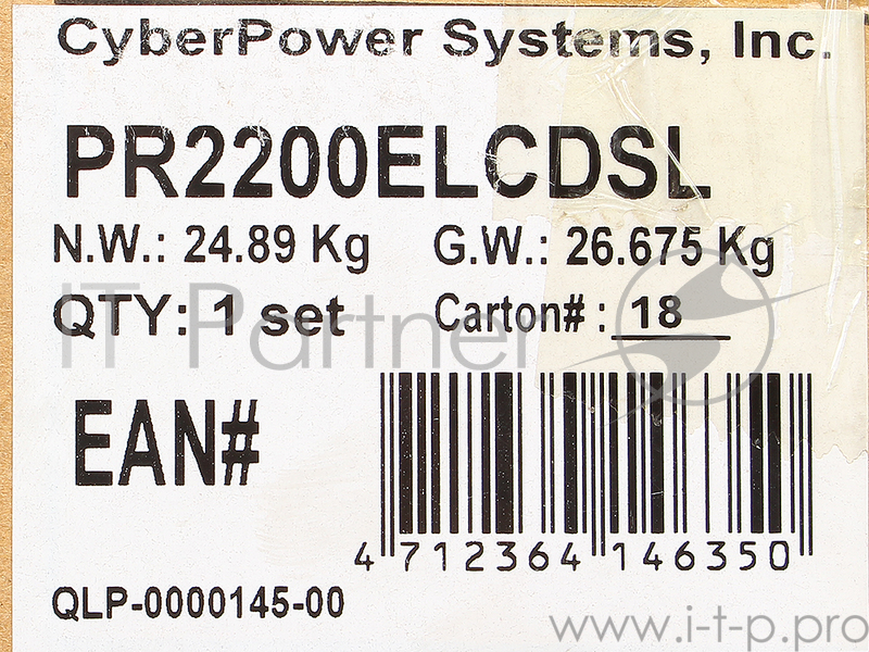 Источник бесперебойного питания CyberPower PR2200ELCDSL 2200VA/1980W USB/RJ11/45 (9 IEC)
