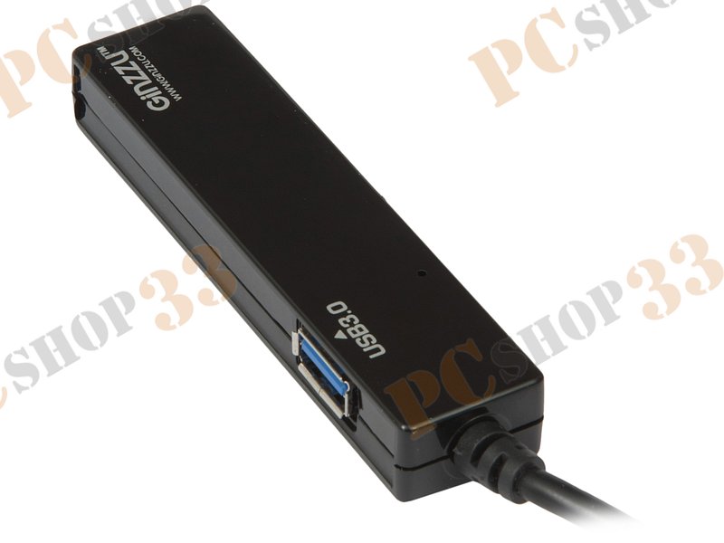 Разветвитель 3 порта USB2.0 + 1 порт USB3.0 Ginzzu GR-334UB, внешн.