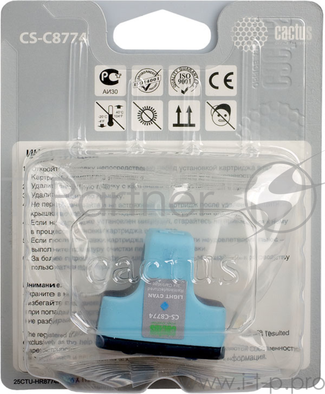 Расходные материалы CACTUS C8774 Картридж струйный Cactus CS-C8774 светло-голубой для №177 HP PhotoSmart 3213/3313/8253/C5183/C6183 (11,4ml)
