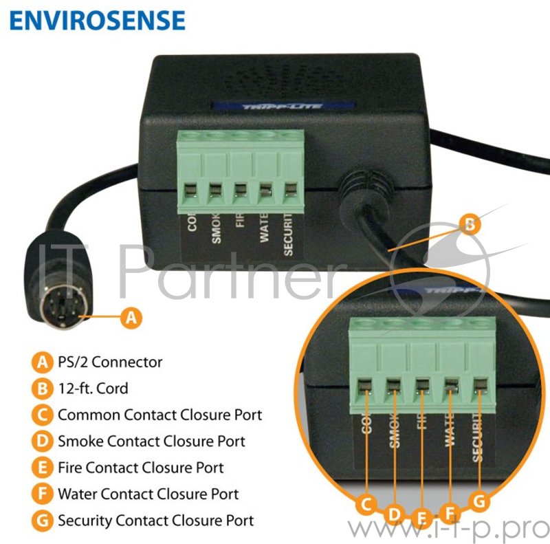 Allows UPS to monitor external temp./humidity and contact-closure inputs (requires an SNMP card)