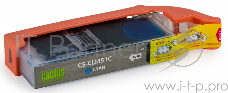 Расходные материалы Cactus CLI-451C Картридж струйный Cactus CS-CLI451C голубой для Canon MG 6340/5440/IP7240 (9,8ml)