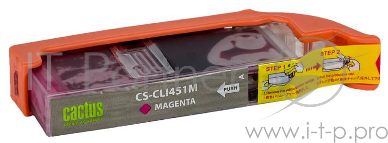Расходные материалы Cactus CLI-451M Картридж струйный Cactus CS-CLI451M пурпурный для Canon MG 6340/5440/IP7240 (9,8ml)