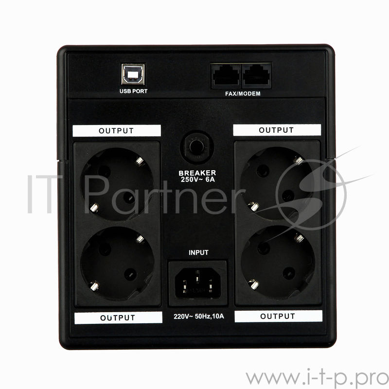 Источник бесперебойного питания Exegate Power Back UNB-1000 <1000VA, Black, 2 евророзетки+2 розетки IEC320>