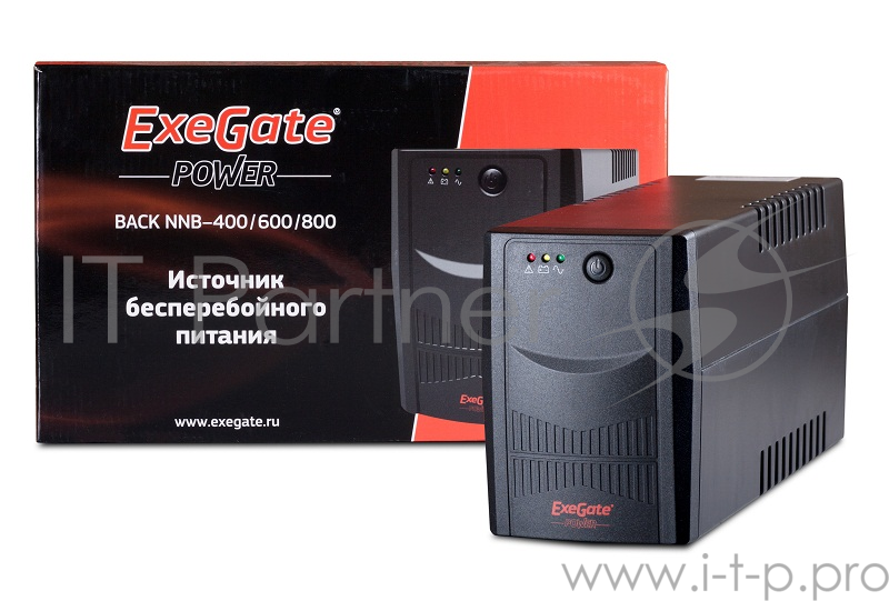 ИБП Exegate Power Back NNB-400 <400VA, Black, 2 евророзетки>