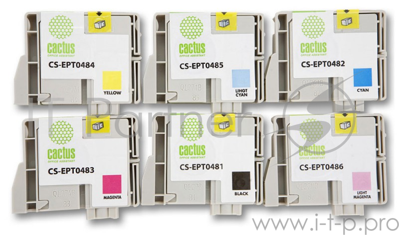 Картридж струйный Cactus CS-EPT0487 многоцветный для Epson Stylus Photo R200/R220 Комплект из 6 карт