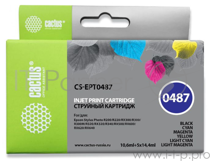 Картридж струйный Cactus CS-EPT0487 многоцветный для Epson Stylus Photo R200/R220 Комплект из 6 карт
