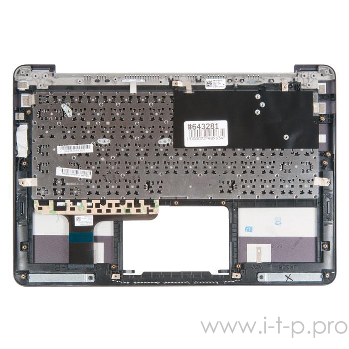 клавиатура для ноутбука Asus UX305FA-2A с топкейсом, темно-серая панель, черные кнопки