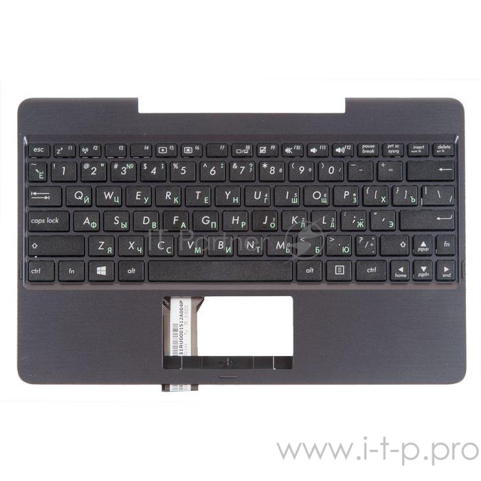 клавиатура для ноутбука Asus T100TAL-1K с топкейсом, темно стальная панель, черные кнопки