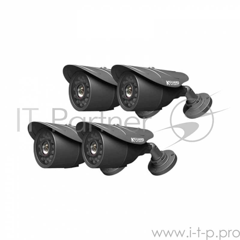 Оборудование для систем видеонаблюдения KGuard NS801-4CW214H Чёрный {Система видеонаблюдения Всё-в-одном NS Series D1 H.264 8ch+ 4 камеры, IR LED 20м, IP66, кабель 18м, БП}