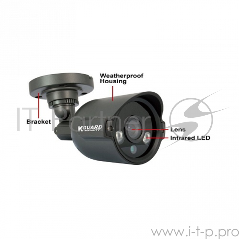 Оборудование для систем видеонаблюдения KGuard EL421-2HW212B Чёрный {Система видеонаблюдения