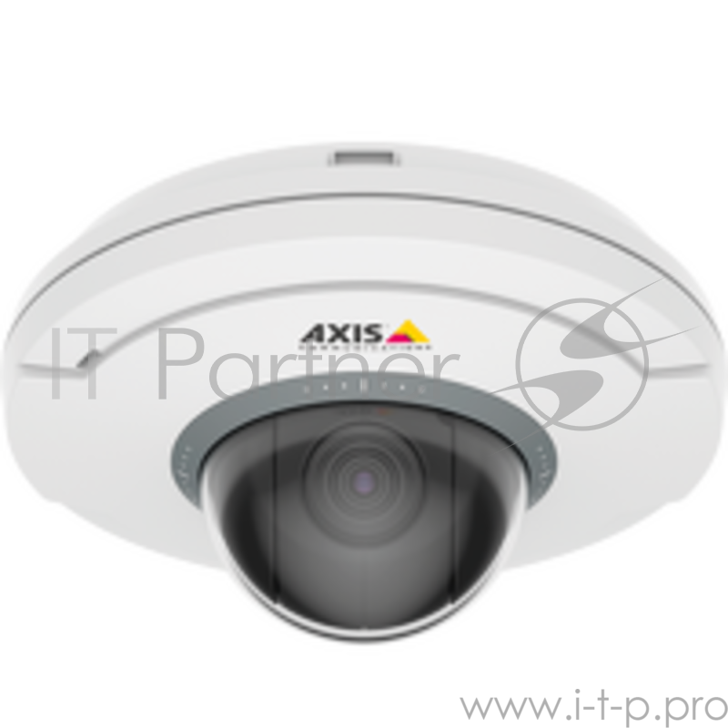 Видеокамера AXIS AXIS M5054 Ceiling-mount mini PTZ dome camera with 5x Optical zoom and autofocusing, HDTV 720p (1280x720) 25/30fps in H.264 with Zipstream and Motion JPEG
