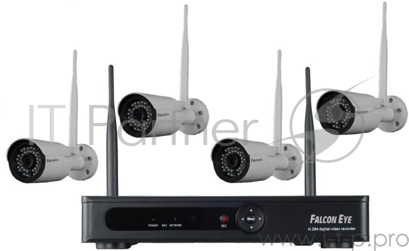 Комплект IP видеонаблюдения Falcon Eye FE-2104WIFI KIT Комплект WI-FI видеонаблюдения 4 камеры IP Видеокамеры 2Мп ,разрешение 1080P, f=3.6,ИК 30м(4шт