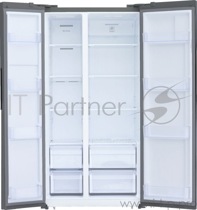 Холодильник Shivaki SBS-574DNFX 570л, В*Ш*Г 178.0/91.1/70.6, цвет нержавеющая сталь, дисплей, No Frost, класс N-ST-SN-T, класс энергопотребления A+, уровень шума 42dB