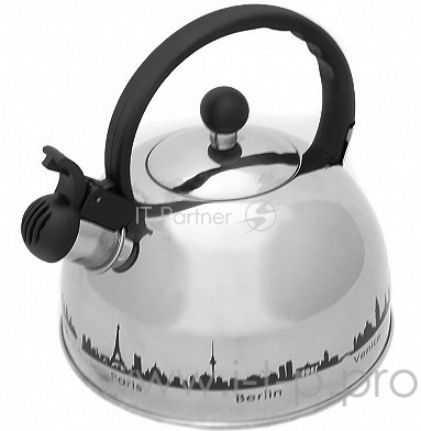 Чайник MALLONY MAL-CITY-01 3,0 л терморисунок (985609) (Чайник со свистком из нержавеющей стали с рисунком, меняющим цвет при нагревании. Объем -3,0 литра. Материал - нержавеющая сталь, толщина - 0,4 мм. Полированный, внутри - матовый. Стальная крыш