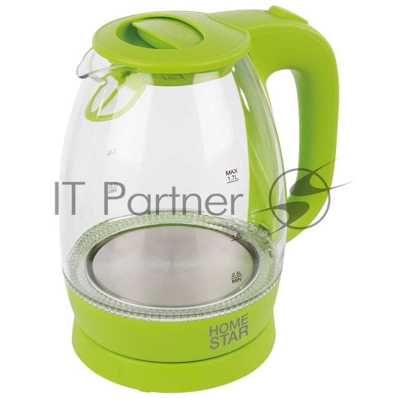 Чайник Homestar HS-1012 (1,7 л) стекло, пластик зеленый