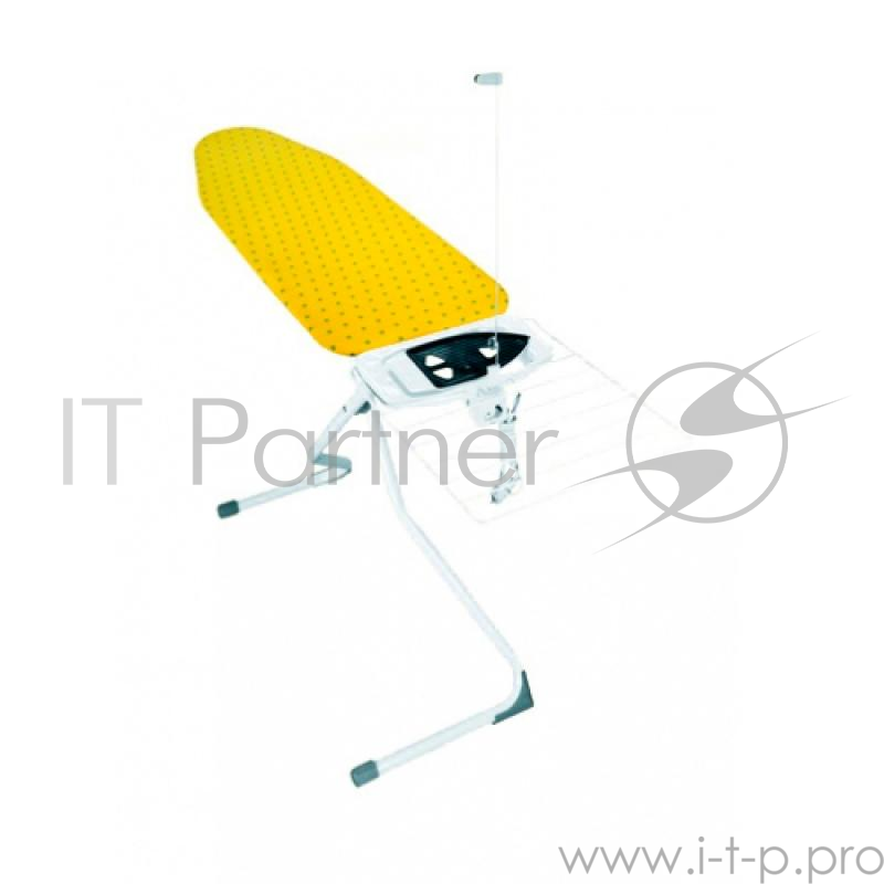 Доска гладильная EUROGOLD mono 37542B Размер стола 120х42см. Комплектация: подставка под утюг с жаропропрочным резиновым ковриком, откидная полка для белья, держатель для шнура, электроудилинитель с розеткой, чехол - 100% хлопок .Очень устойчивая.