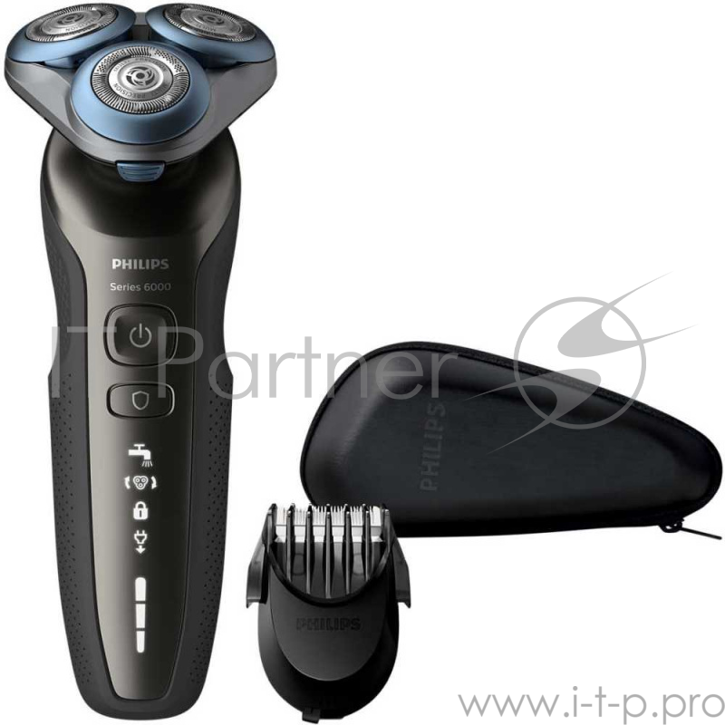 Бритва роторная Philips Series 6000 S6640/44 реж.эл.:3 питан.:аккум. серый