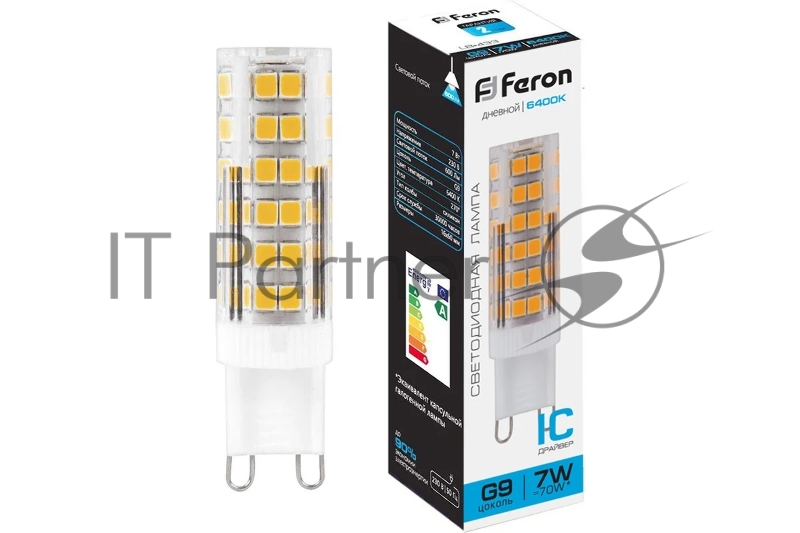 Лампа светодиодная FERON 25768 (7W) 230V G9 6400K, LB-433