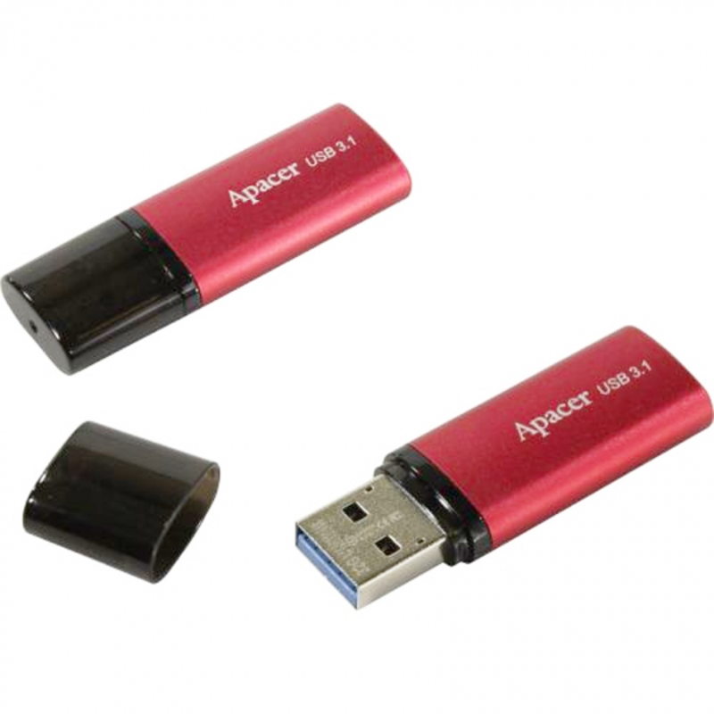 Флэш-диск 128GB Apacer AH25B USB Flash AP128GAH25BR-1 USB 3.1 Gen 1, Red/Black, Metal case, RTL (916303)