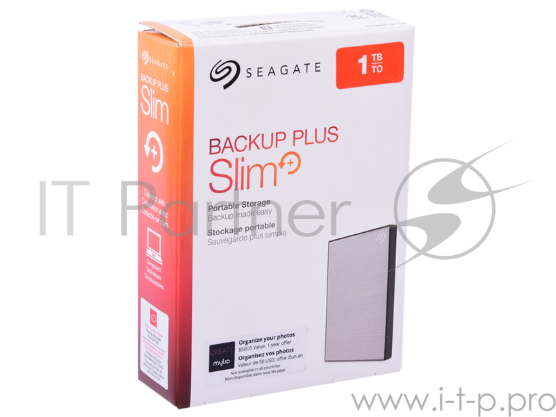 Жесткий диск Seagate Original USB 3.0 1Tb STHN1000401 Backup Plus Slim 2.5