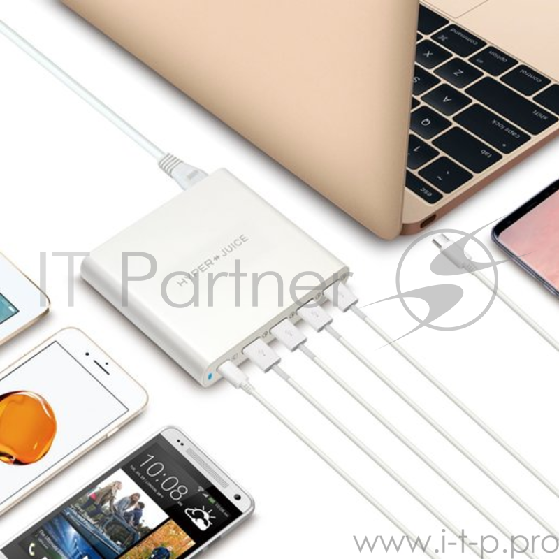 Зарядное устройство для мобильных устройств Hyper HyperJuice 80W. Цвет белый.