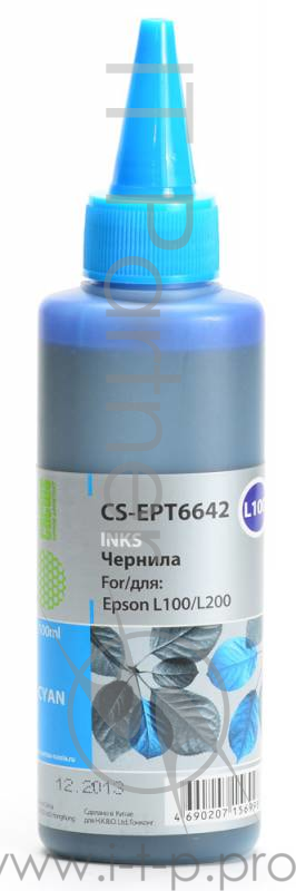 Расходные материалы CACTUS C13T66424A Чернила CACTUS для Epson L100, голубые, 100ml