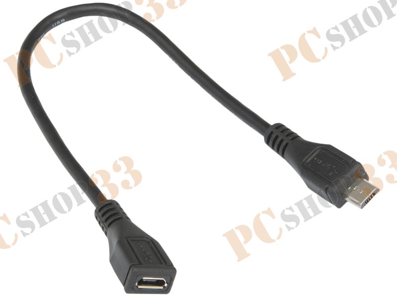Удлинитель USB2.0 microB Flextron ACU2-micBMmicBF-Ni-0.2-01-P1 (0.2м)
