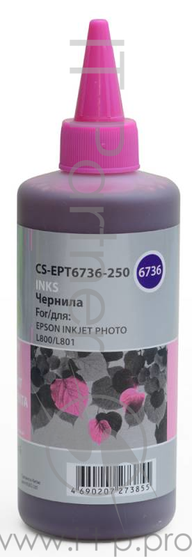 Расходные материалы CACTUS C13T67364A Чернила Cactus CS-EPT6736-250 светло-пурпурный 250мл для Epson L800/L810/L850/L1800