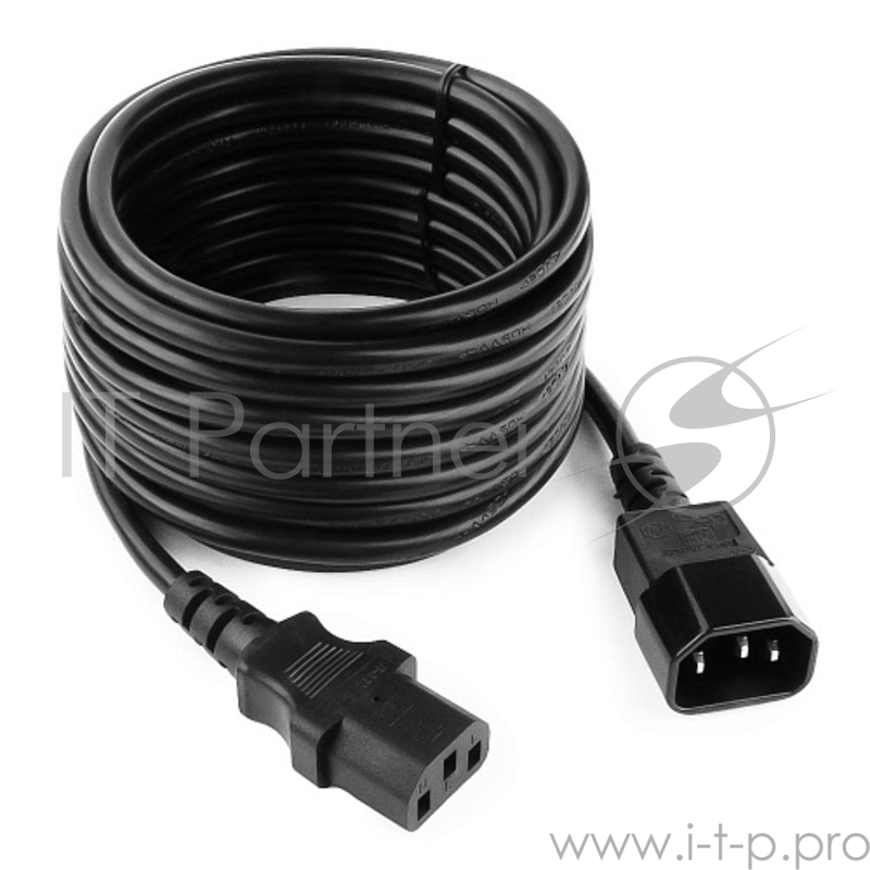 Кабель Кабель питания сист.блок-монитор Gembird 5.0м, VDE(0.75мм), черный, с зазем., пакет PC-189-VDE-5M