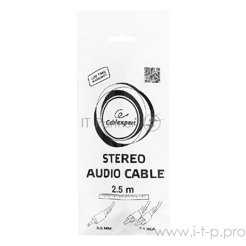 Кабель Кабель аудио Gembird, джек3.5 / 2xRCA, 2.5м CCA-458-2.5M
