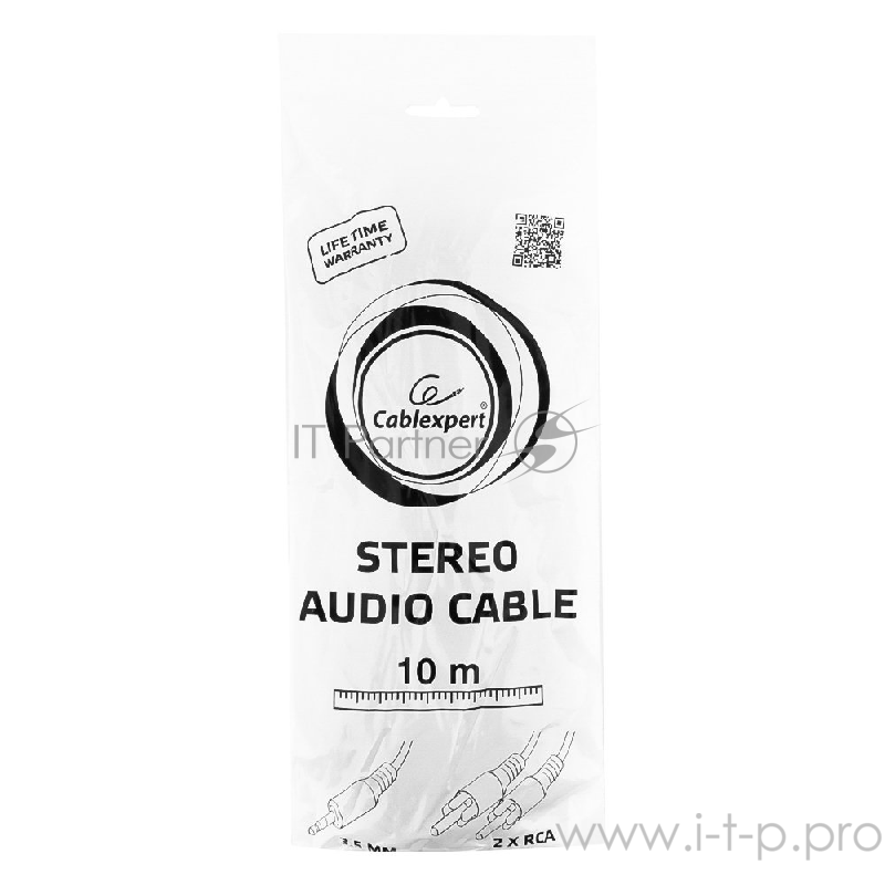 Кабель Кабель аудио Gembird, джек3.5 / 2xRCA, 10м CCA-458-10M