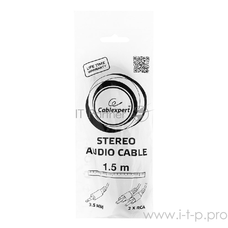 Кабель Кабель аудио Gembird, джек3.5 / 2xRCA, 1.5м CCA-458