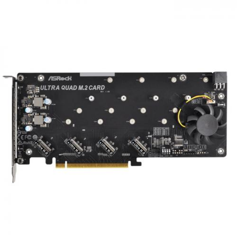 Контроллер ULTRA QUAD M.2 CARD, PCI Express 3.0x16 x 4 x Ultra M.2 NVMe RAID massive RTL {20}