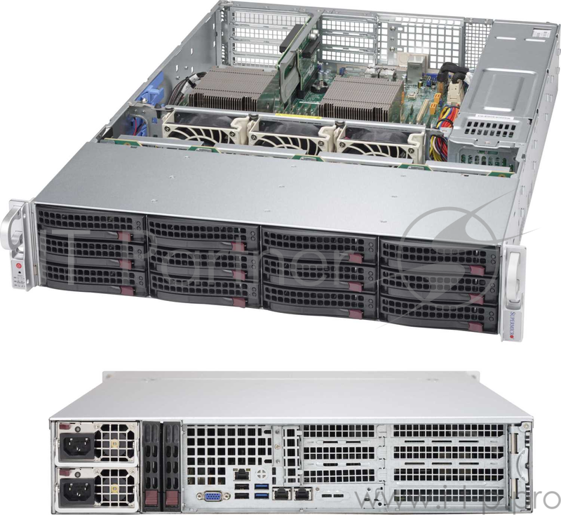 Корпус SuperMicro CSE-826BAC4-R1K23WB 2x1200W черный