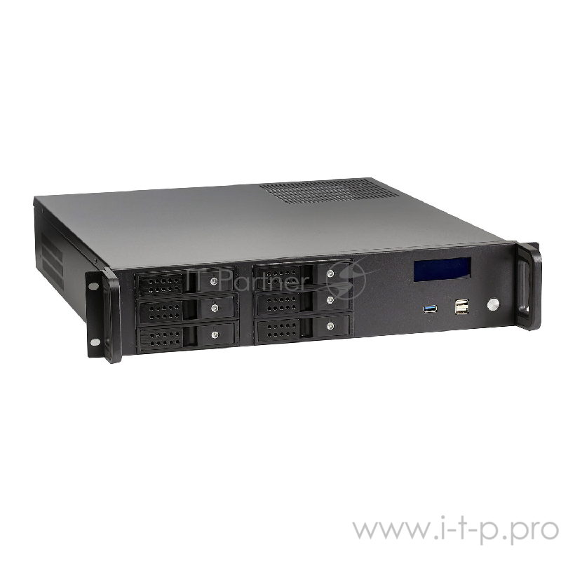 Серверный корпус Exegate Pro 2U480-HS06 <RM 19, высота 2U, глубина 480, без БП, 6xHotSwap, USB>