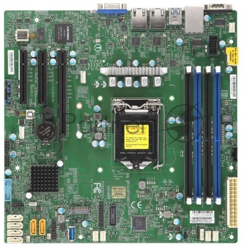 Материнская плата MB Supermicro MBD-X11SCL-F-O - microATX, LGA1151v2, iC242, 4xDDR4, 6xSATA, 2x1GbE, IPMI, VGA