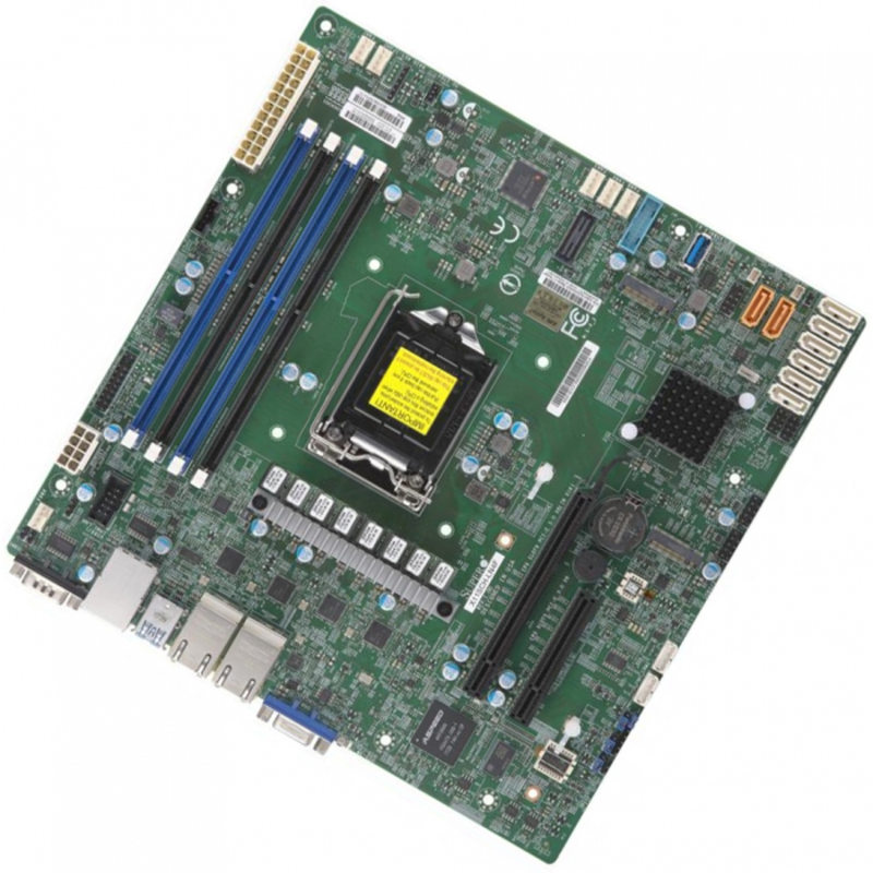 Материнсая плата SuperMicro MBD-X11SCH-LN4F-O Micro-ATX, Intel C246, Up to 128GB DDR4 ECC UDIMM, ASPEED AST2500, 8 SATA3 (6Gbps) via C246 RAID 0, 1, 5, 10, Expansion slots: 1 PCI-E 3.0 x8 (in x16) and 1 PCI-E 3.0 x8 slots