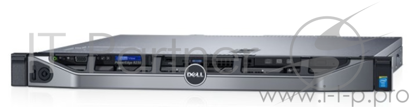 Сервер Dell PowerEdge R230 1U/ E3-1230v6 3,5Ghz/ 1x8Gb UDIMM(2400)/ H330/ 4x1Tb SATA 7.2K LFF Hot Plug/ UpTo(4)LFF/ DVDRW/ iDRAC8 Exp/ 2xGE/ PS250W(cable)/ Bezel/StaticRails/no ARM/PCI:1xF+1xL/ 3YBWNBD