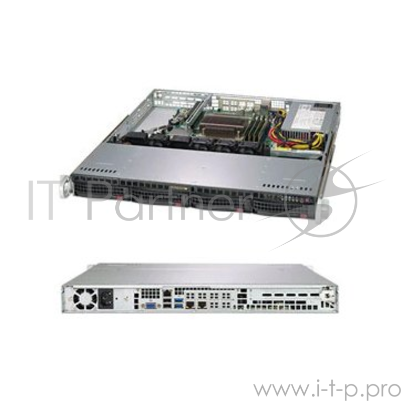 Supermicro SuperServer 5019C-M (Black), 1U, Single Socket H4 (LGA 1151), 4 DIMM slots, 2 GbE LAN ports, 1 dedicated IPMI LAN, 4 Hot-swap 3.5