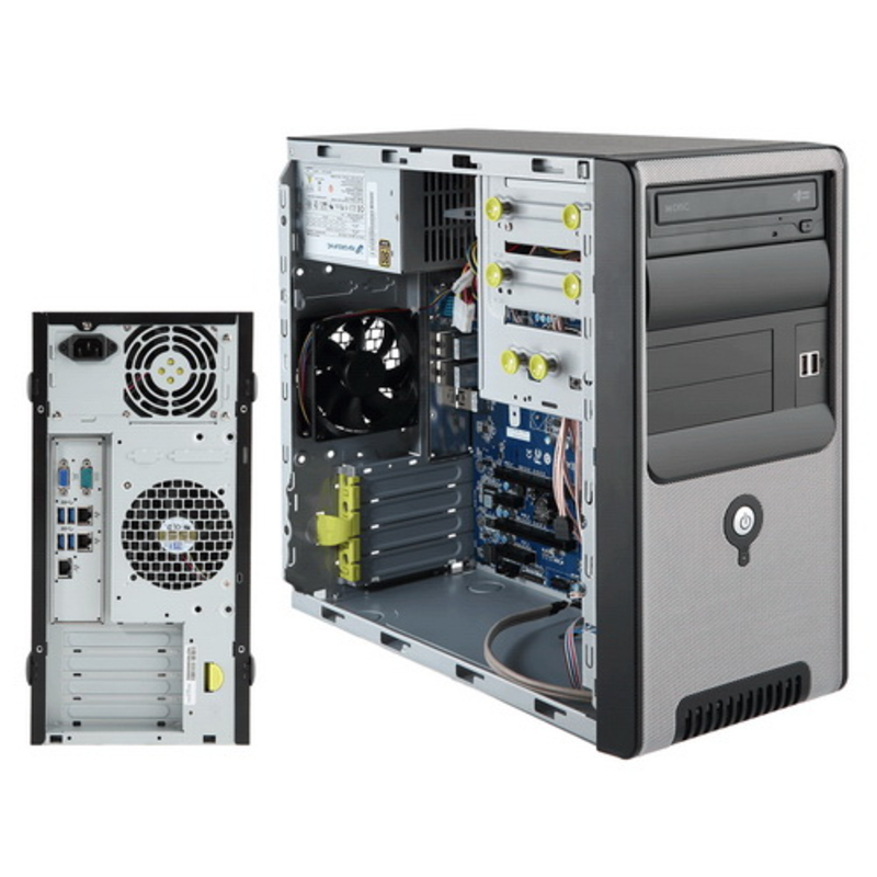 Платформа системного блока W131-X30 Tower , Intel® Xeon® E3-1200 V6/V5, Socket1151, 4xUDIMM slots, DDR4 2400MHz, SATAx2, 2 x GbE LAN ports