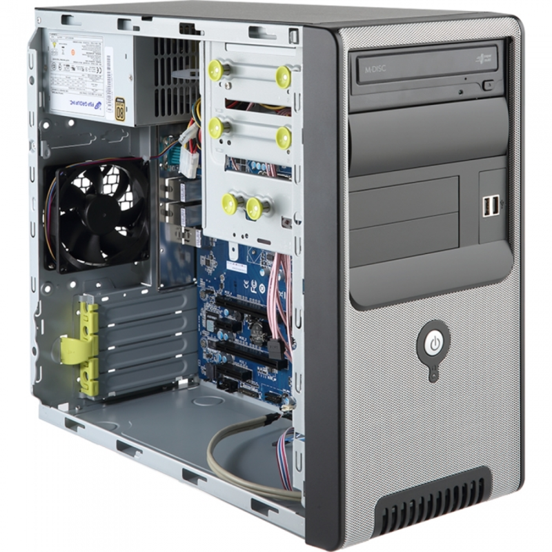 Платформа системного блока W131-X30 Tower , Intel® Xeon® E3-1200 V6/V5, Socket1151, 4xUDIMM slots, DDR4 2400MHz, SATAx2, 2 x GbE LAN ports