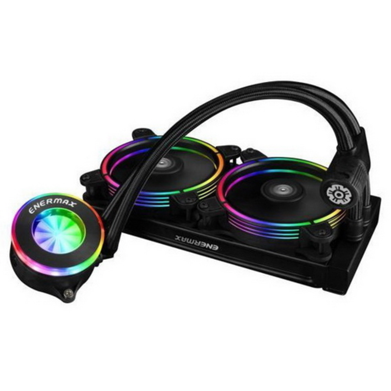 Жидкостная система охлаждения ELC-LF240-RGB LIQFUSION, TDP 300W, 2x120mm RGB PWM 500-2000RPM , RTL {8}
