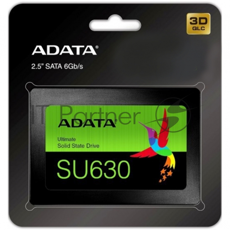 Накопитель SSD 2.5 960GB ADATA SU630SS Client SSD ASU630SS-960GQ-R SATA 6Gb/s, 520/450, IOPS 40/65K, MTBF 1.5M, 3D QLC, 200TBW, RTL
