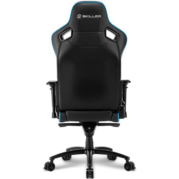 Игровое кресло Sharkoon Shark Skiller SGS4 чёрно-синее (синтетическая кожа, регулируемый угол наклона, механизм качания)