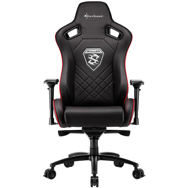 Игровое кресло Sharkoon Shark Skiller SGS4 чёрно-красное (синтетическая кожа, регулируемый угол наклона, механизм качания)