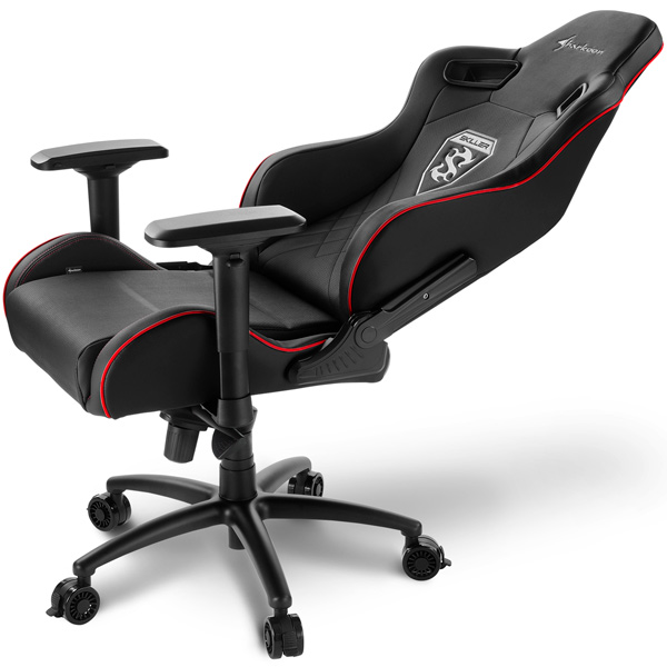 Игровое кресло Sharkoon Shark Skiller SGS4 чёрно-красное (синтетическая кожа, регулируемый угол наклона, механизм качания)