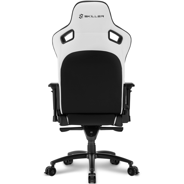 Игровое кресло Sharkoon Shark Skiller SGS4 чёрно-белое (синтетическая кожа, регулируемый угол наклона, механизм качания)