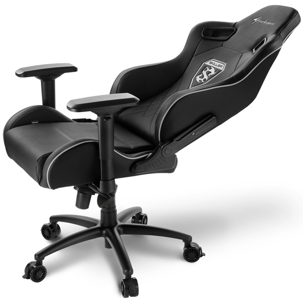Игровое кресло Sharkoon Shark Skiller SGS4 чёрное (синтетическая кожа, регулируемый угол наклона, механизм качания)